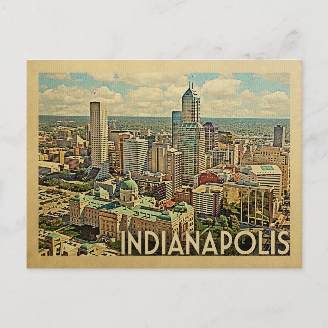 Indianapolis Postcard Indiana Vintage Travel (Front)