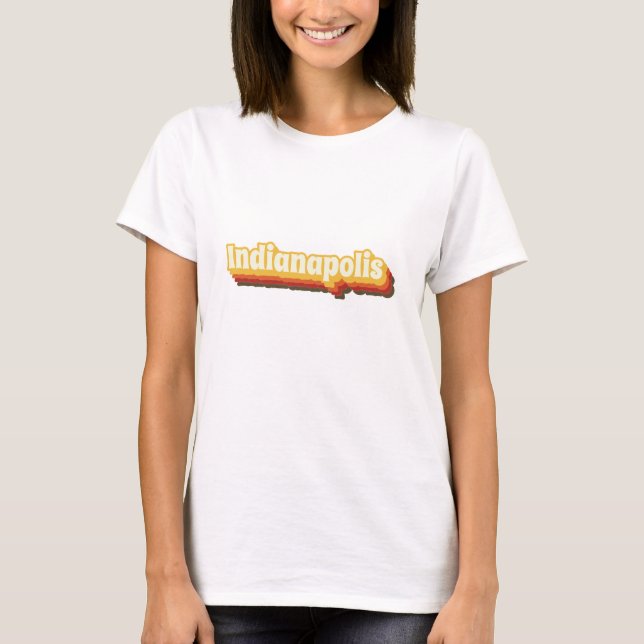 Indianapolis Retro Vintage Text T-Shirt (Front)