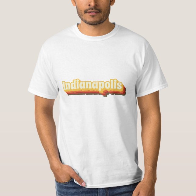 Indianapolis Retro Vintage Text T-Shirt (Front)