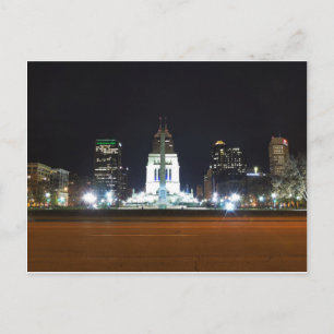 Indianapolis Skyline at Night Postcard