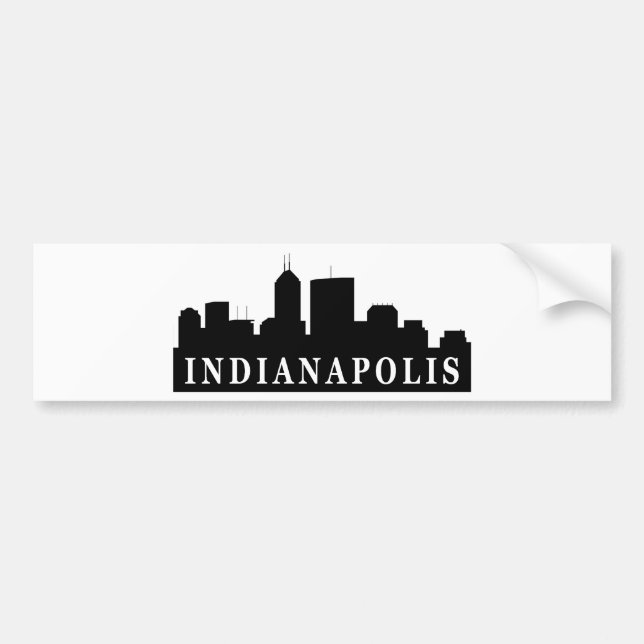 Indianapolis Skyline Bumper Sticker (Front)