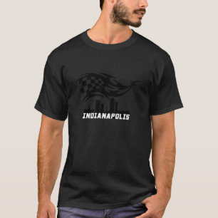 Indianapolis Skyline Cityscape Racing Flag T-Shirt