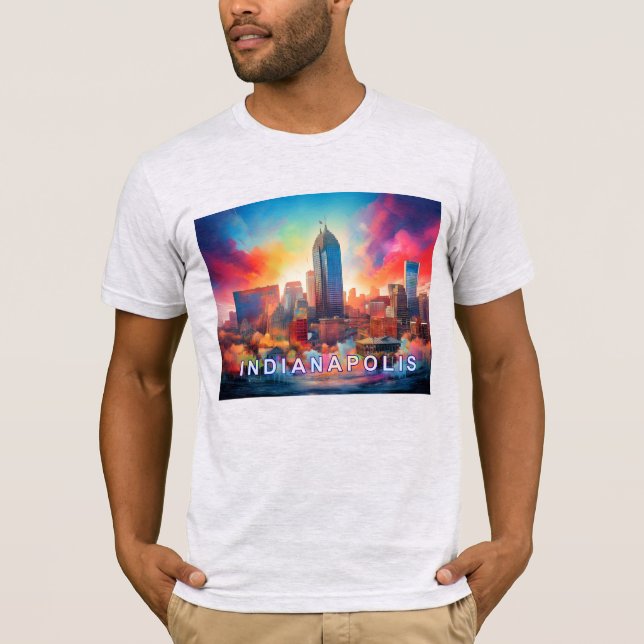Indianapolis Skyline Graffiti Art  T-Shirt (Front)