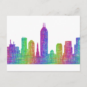 Indianapolis skyline postcard