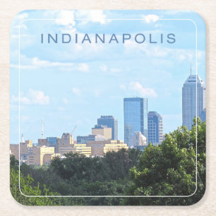 Indianapolis Skyline Square Paper Coaster