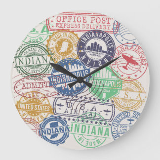 Indianapolis Stamps: Travel Seal Set. Large Clock