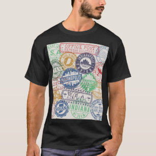 Indianapolis Stamps: Travel Seal Set. T-Shirt