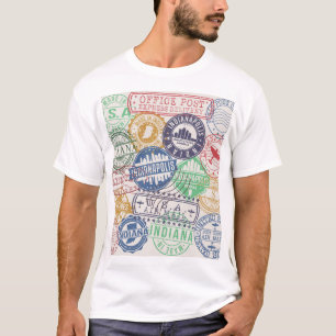 Indianapolis Stamps: Travel Seal Set. T-Shirt