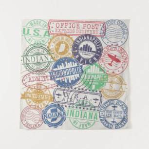 Indianapolis Stamps: Travel Seal Set. Tapestry