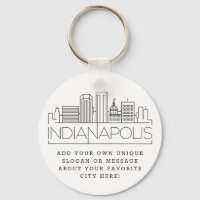 Indianapolis Stylised Skyline | Custom Slogan