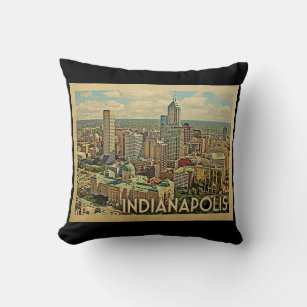 Indianapolis Throw Pillow Indiana Vintage Travel