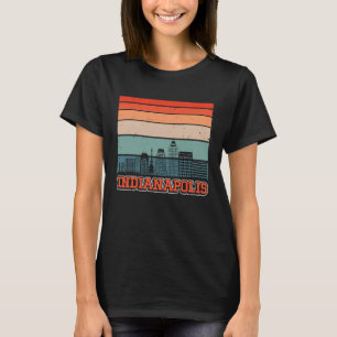 Indianapolis USA Retro Vintage Sunset Skyline Indi T-Shirt