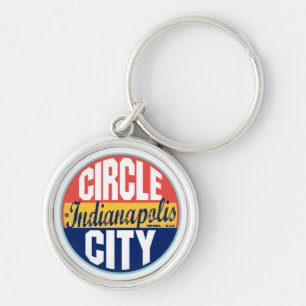 Indianapolis Vintage Label Key Ring