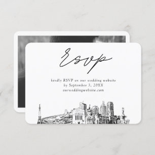 Indianapolis Wedding Minimalist Sketch RSVP Enclosure Card