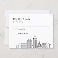 Indianapolis Wedding | Stylised Skyline RSVP