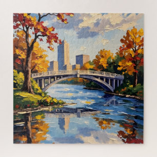 Indianapolis White Bridge Over the White River  Jigsaw Puzzle