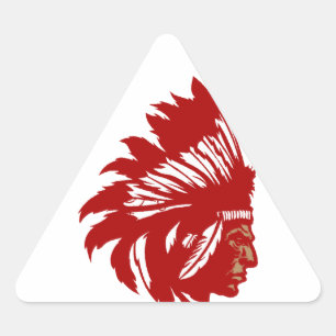 Indianer Häuptling Kopf Native American chief hea Triangle Sticker