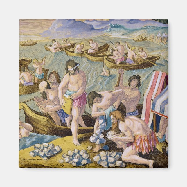 Indians diving for pearls, plate 93 from 'Venation Magnet (Front)