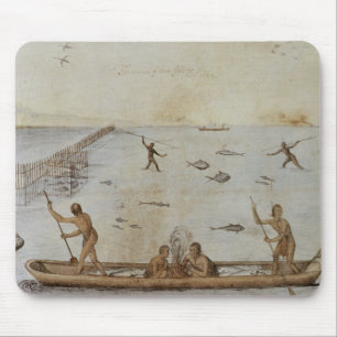 Indians Fishing Mouse Pad