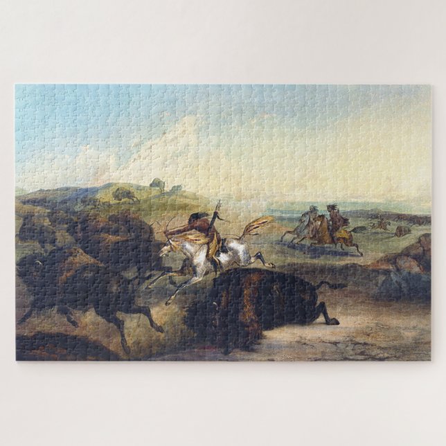 Indians Hunting the Bison Karl Bodmer 1839 Jigsaw Puzzle (Horizontal)