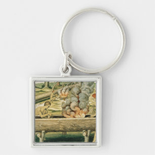 Indians Making a Dugout Canoe Key Ring