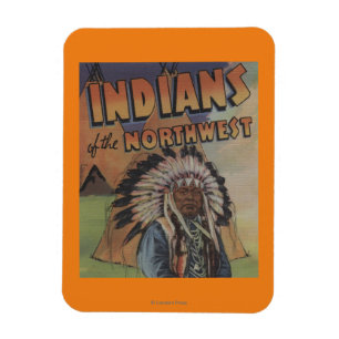 Indians of the Northwest - Indian Chief & Teepee Magnet