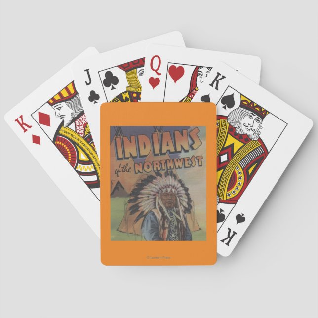 Indians of the Northwest - Indian Chief & Teepee Playing Cards (Back)