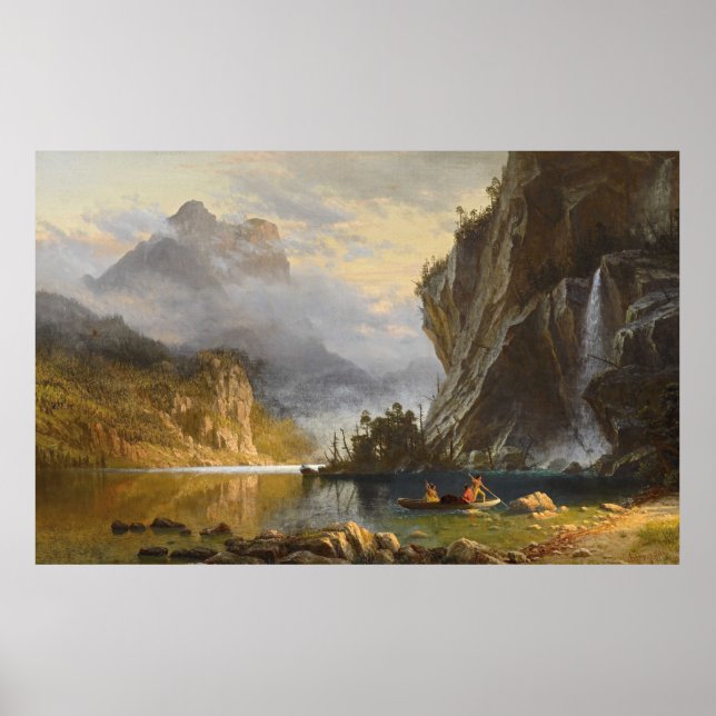 Indians Spear Fishing Albert Bierstadt Poster (Front)