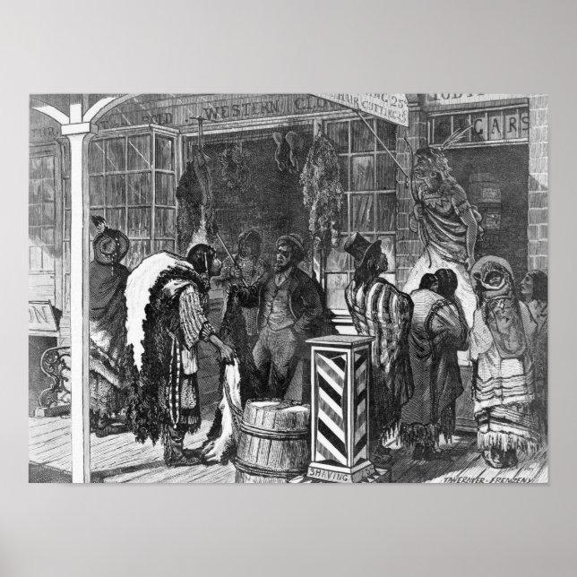Indians Trading at a Frontier Town Poster (Front)