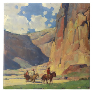 “IndiansThrough Canyon de Chelly” by Edgar Payne Tile