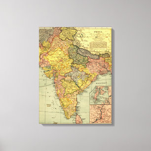 IndiaPanoramic MapIndia Canvas Print