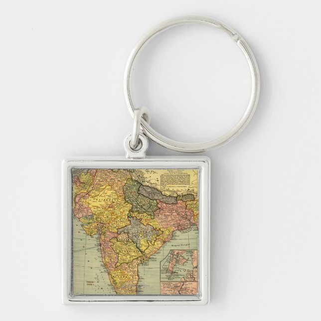 IndiaPanoramic MapIndia Key Ring (Front)