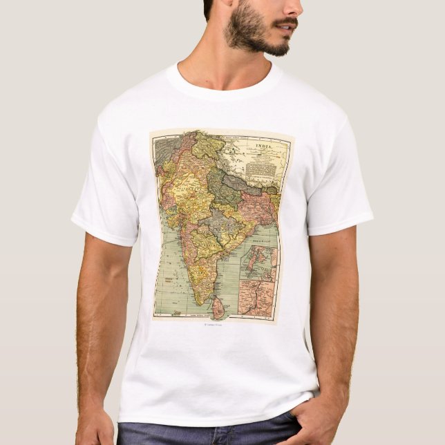 IndiaPanoramic MapIndia T-Shirt (Front)