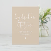 INDIE Bohemian Beige Cream Hydration Station Sign