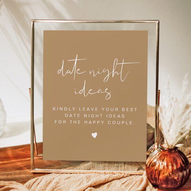 INDIE Bohemian Beige Date Night Card Template Post Poster (Creator Uploaded)