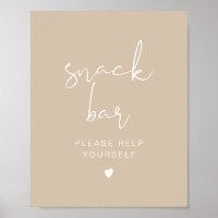 INDIE Bohemian Beige Modern Snack Bar Poster
