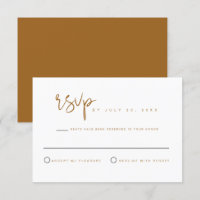 INDIE Bohemian Beige Terracotta Wedding RSVP Card