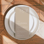 INDIE Bohemian Earth Tone Taupe Wedding Menu<br><div class="desc">This menu features a edgy handwritten font and modern minimalist design. The beige cream combination makes it the perfect addition to any bohemian or desert event. Use this menu for your wedding reception,  bridal shower,  retirement party,  etc. Edit *most* wording to meet your needs.</div>