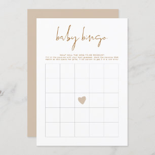 INDIE Bohemian Earth Toned Baby Shower Bingo Card