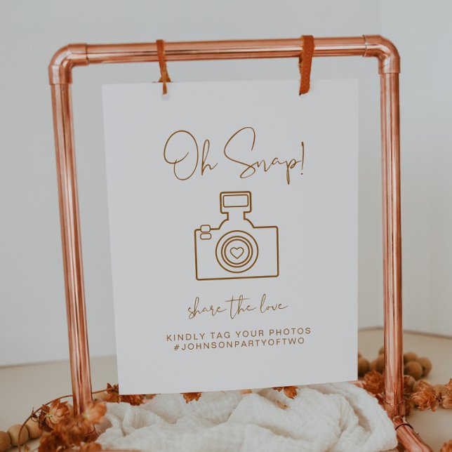 INDIE Bohemian Oh Snap Photo Hashtag Wedding Sign (Creator Uploaded)