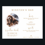 INDIE Boho 1 Photo Pet Signature Drink Bar Sign<br><div class="desc">This signature drink sign features one photo slot, an edgy handwritten font, and a modern minimalist design with a boho burnt orange and white colour combo. Easily change the font and background colour to match your event. This sign is perfect for adding either a photo of the bride and groom,...</div>