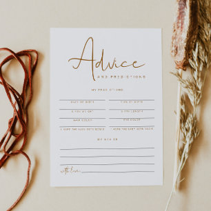 INDIE Boho Baby Shower Advice & Predictions Card