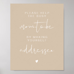 INDIE Boho Beige Baby Address the Envelope Sign 