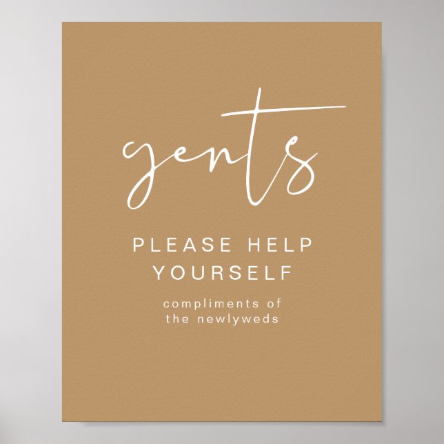 INDIE Boho Beige Gents Bathroom Toiletry Poster (Front)