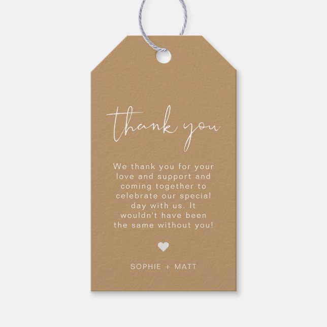INDIE Boho Beige Modern Favour Tags (Front)