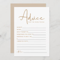 INDIE Boho Beige Newlywed Advice and Wishes Game