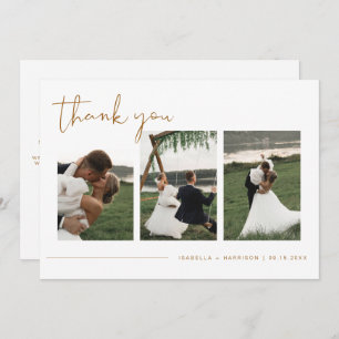 INDIE Boho Burnt Orange Photo Wedding Thank You Invitation