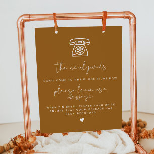 INDIE Boho Burnt Orange Telephone Guestbook Sign