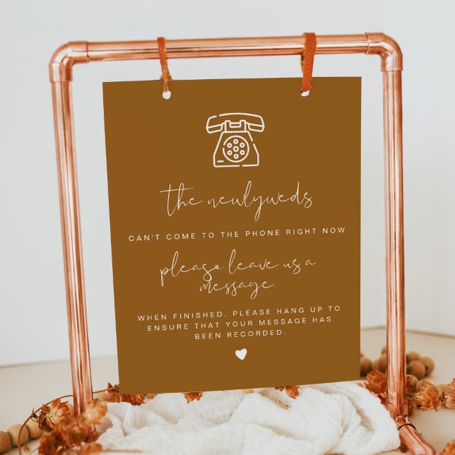 INDIE Boho Burnt Orange Telephone Guestbook Sign  (Creator Uploaded)