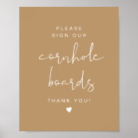 INDIE Boho Cornhole Guestbook Wedding Sign